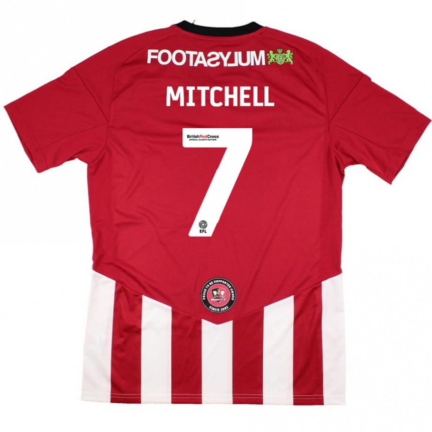 Niño Fútbol Camiseta Demetri Mitchell #7 Rojo Blanco 1ª Equipación 2024/25 México