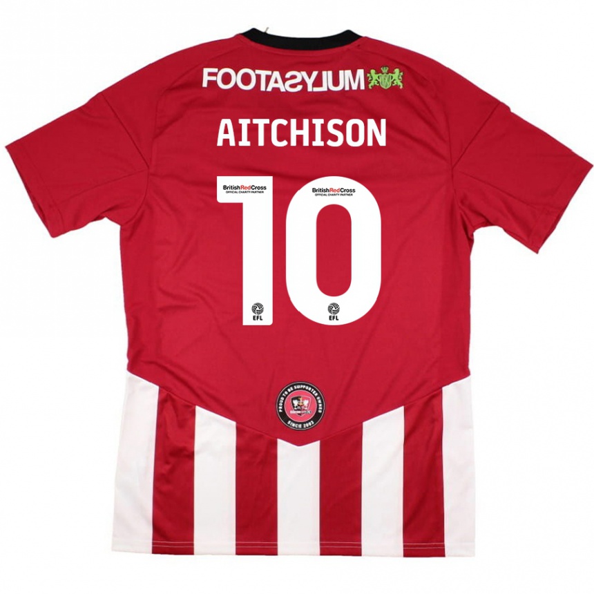 Niño Fútbol Camiseta Jack Aitchison #10 Rojo Blanco 1ª Equipación 2024/25 México