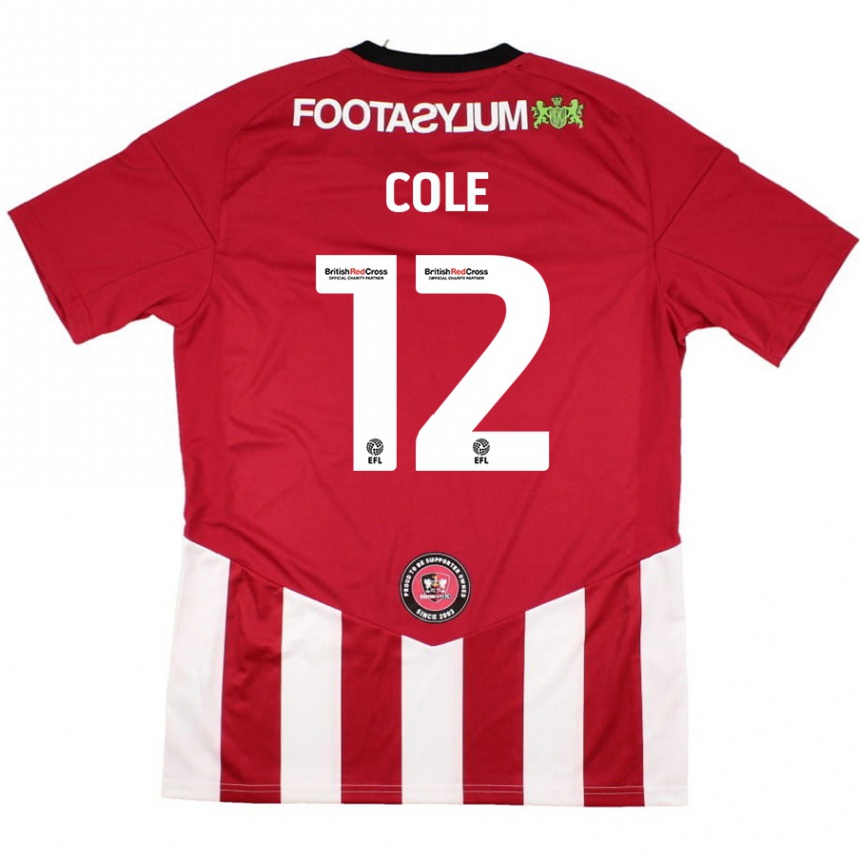 Niño Fútbol Camiseta Reece Cole #12 Rojo Blanco 1ª Equipación 2024/25 México