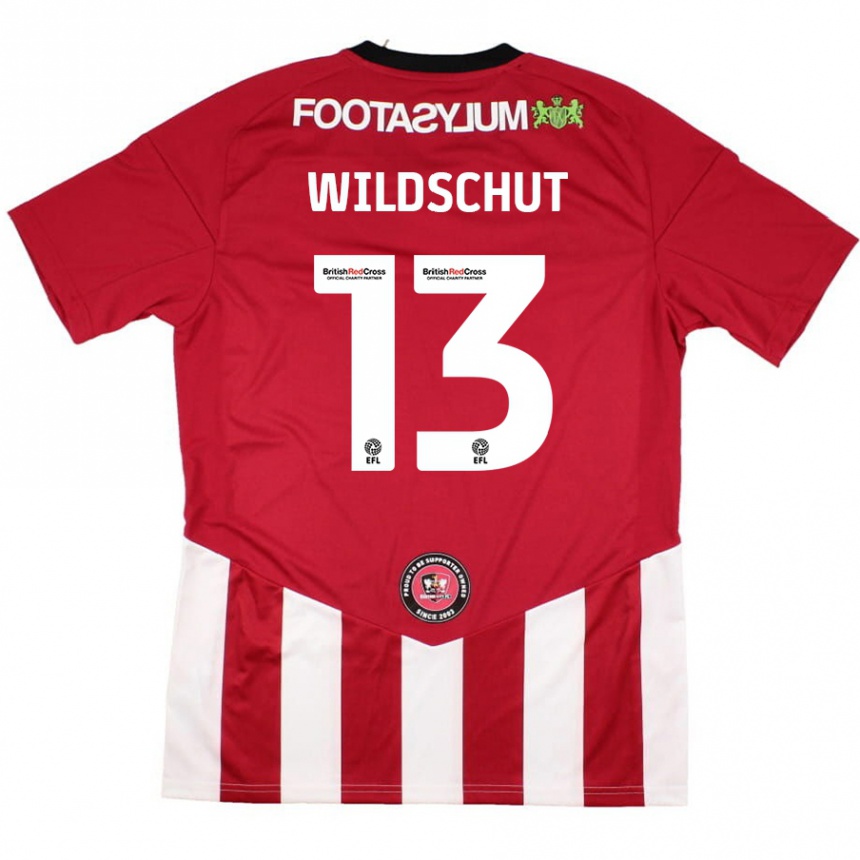 Niño Fútbol Camiseta Yanic Wildschut #13 Rojo Blanco 1ª Equipación 2024/25 México