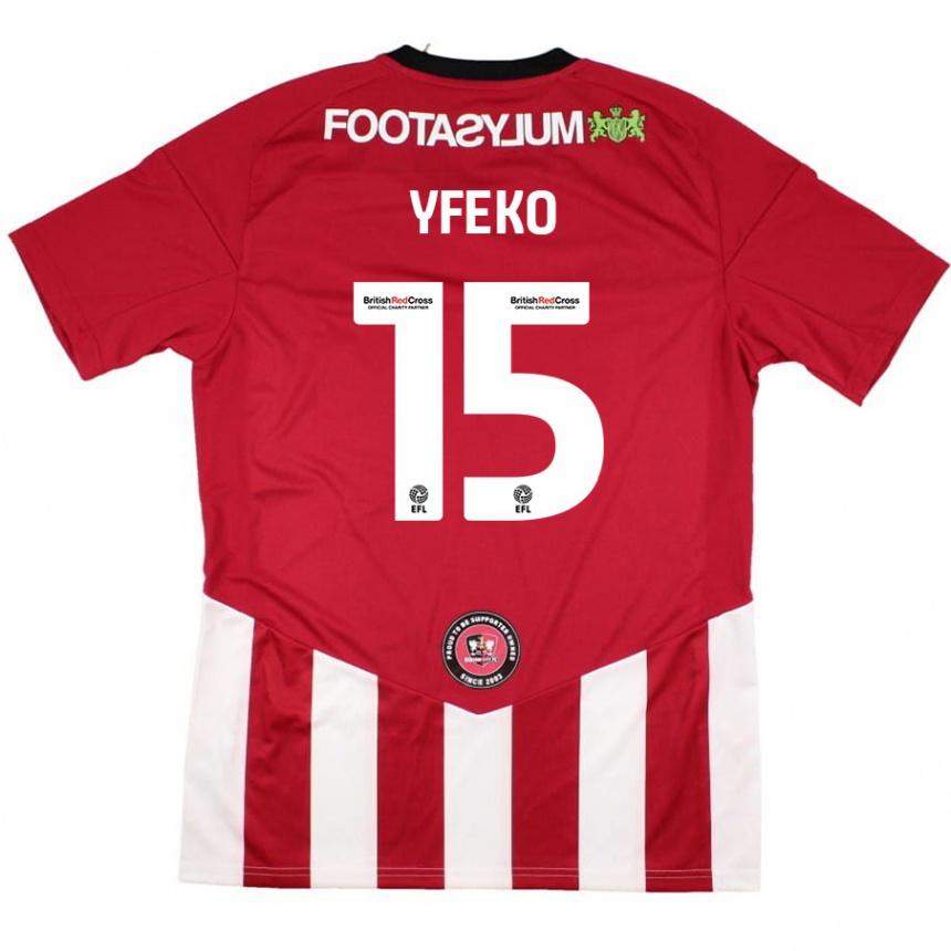 Niño Fútbol Camiseta Johnly Yfeko #15 Rojo Blanco 1ª Equipación 2024/25 México