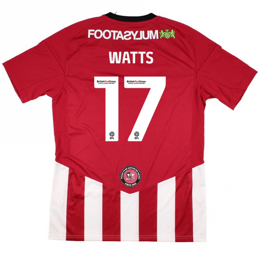 Niño Fútbol Camiseta Caleb Watts #17 Rojo Blanco 1ª Equipación 2024/25 México