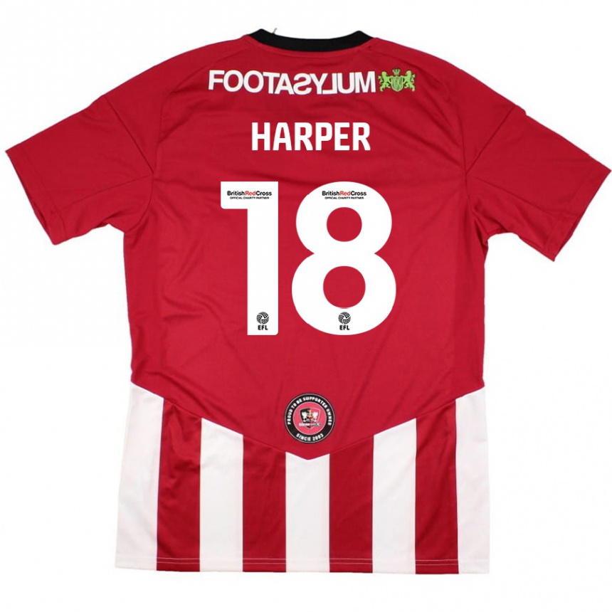 Niño Fútbol Camiseta Vincent Harper #18 Rojo Blanco 1ª Equipación 2024/25 México