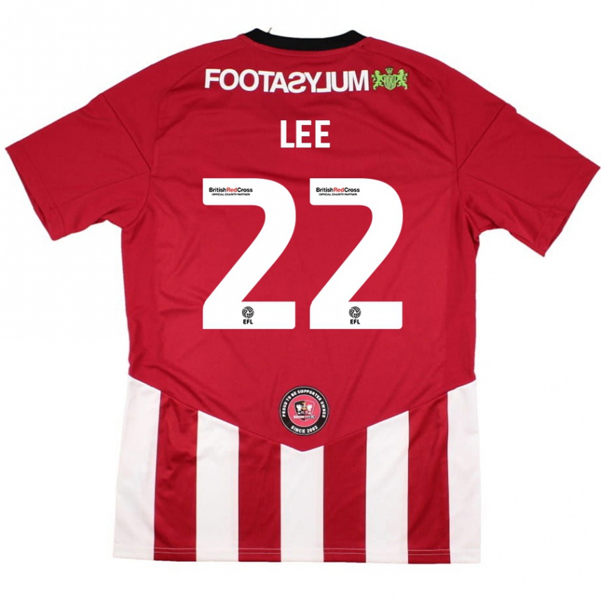 Niño Fútbol Camiseta Harry Lee #22 Rojo Blanco 1ª Equipación 2024/25 México