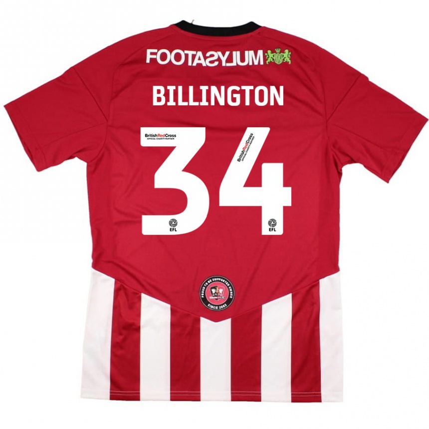 Niño Fútbol Camiseta Gabe Billington #34 Rojo Blanco 1ª Equipación 2024/25 México