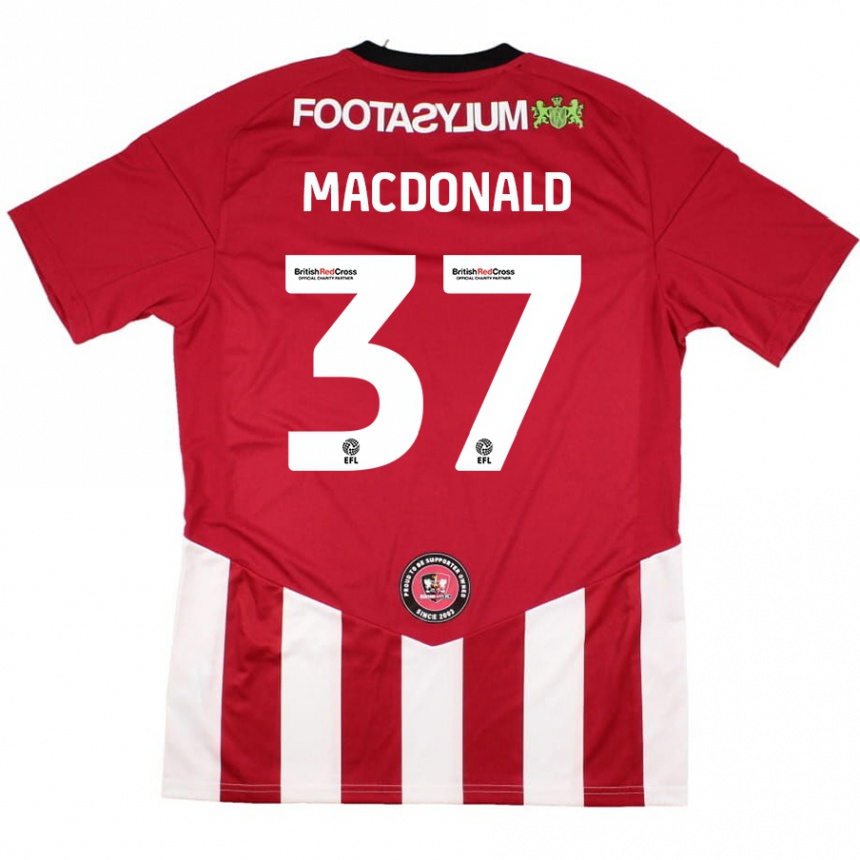 Niño Fútbol Camiseta Shaun Macdonald #37 Rojo Blanco 1ª Equipación 2024/25 México