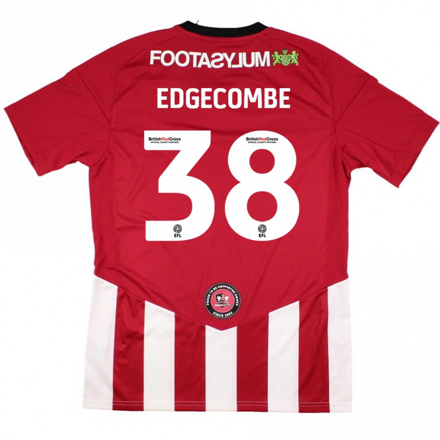 Niño Fútbol Camiseta Max Edgecombe #38 Rojo Blanco 1ª Equipación 2024/25 México