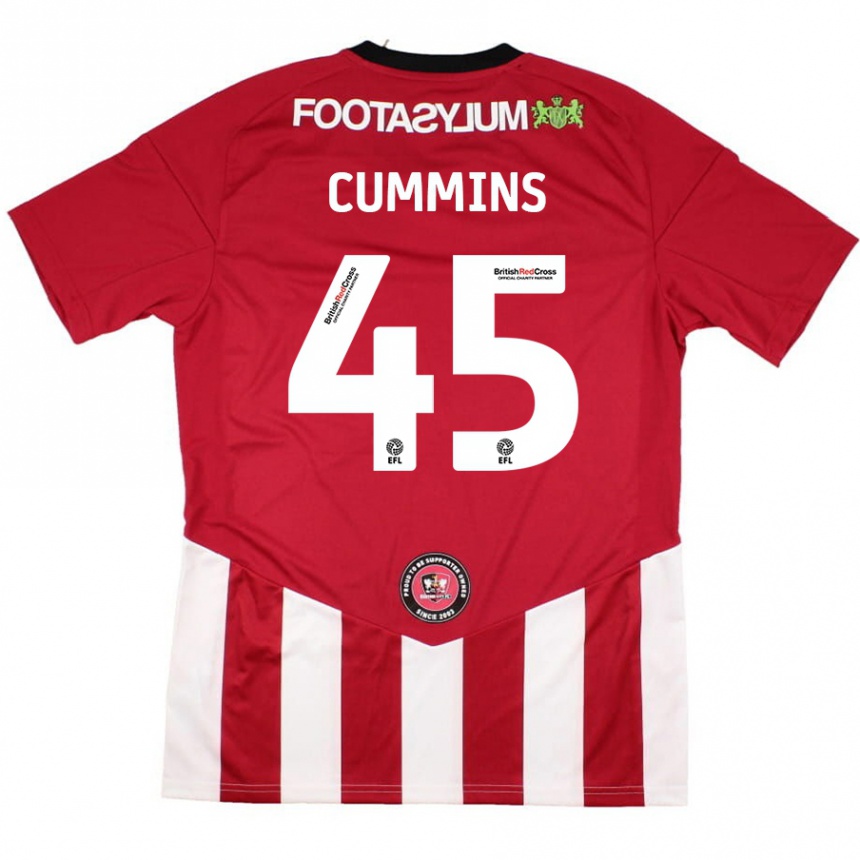 Niño Fútbol Camiseta Charlie Cummins #45 Rojo Blanco 1ª Equipación 2024/25 México