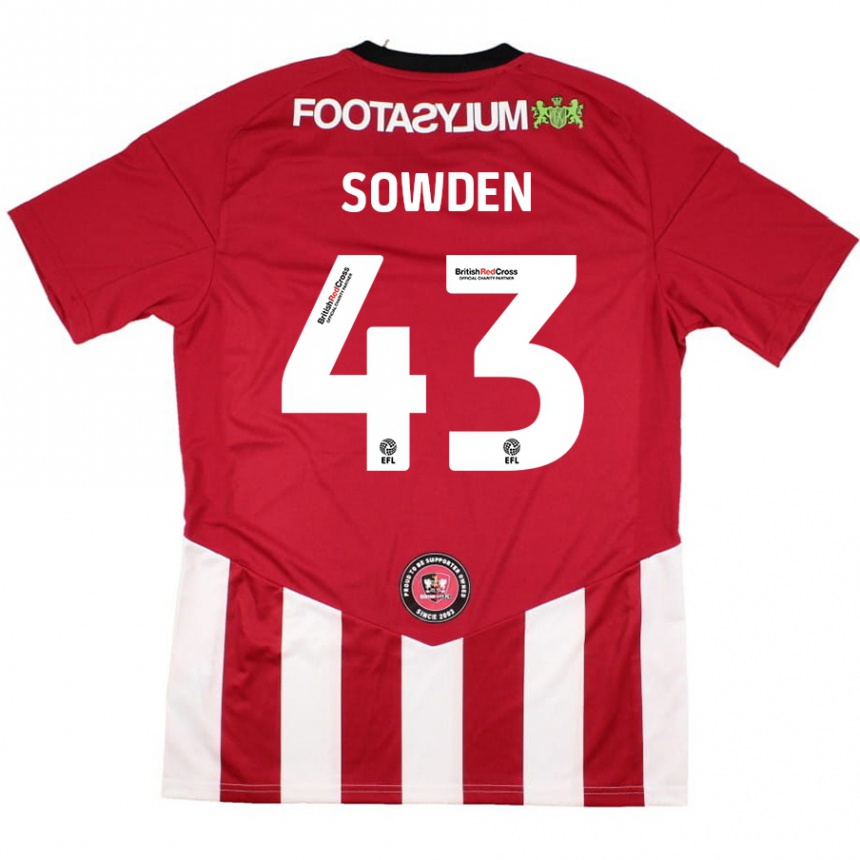 Niño Fútbol Camiseta Andrew Sowden #43 Rojo Blanco 1ª Equipación 2024/25 México