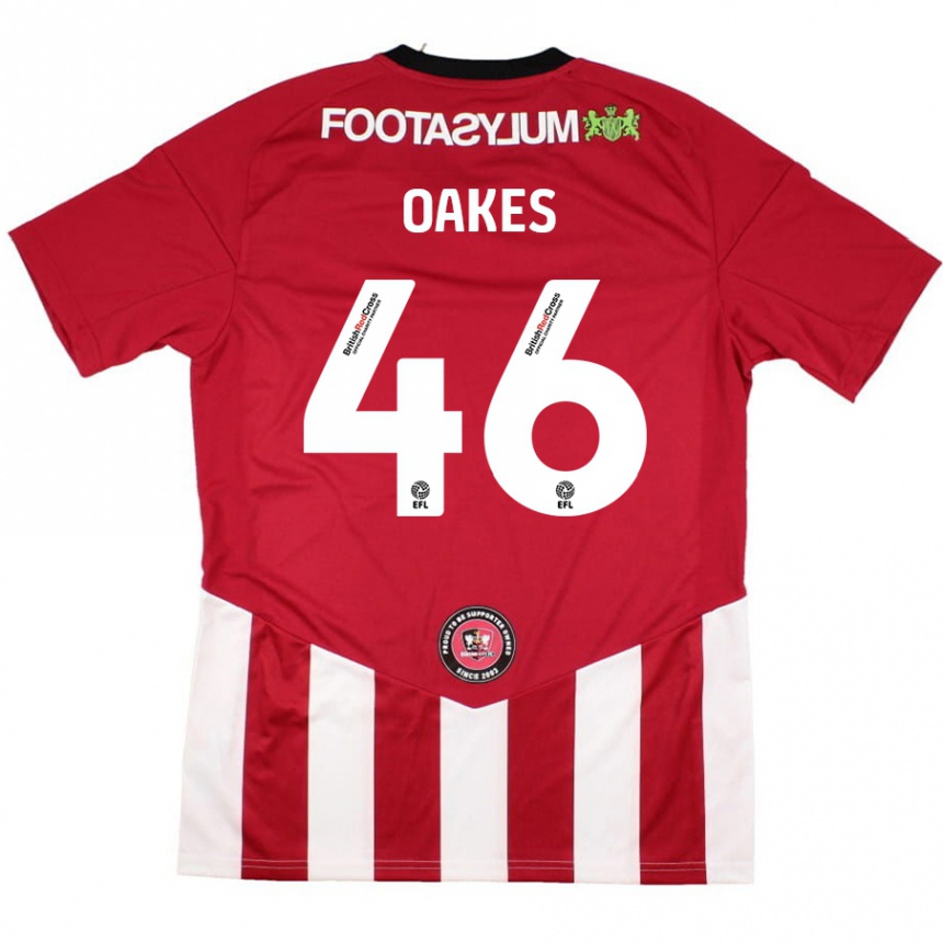 Niño Fútbol Camiseta Liam Oakes #46 Rojo Blanco 1ª Equipación 2024/25 México