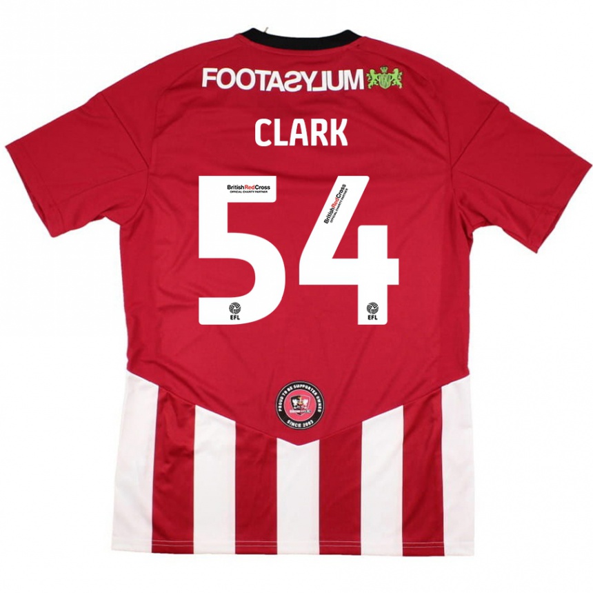 Niño Fútbol Camiseta Max Clark #54 Rojo Blanco 1ª Equipación 2024/25 México