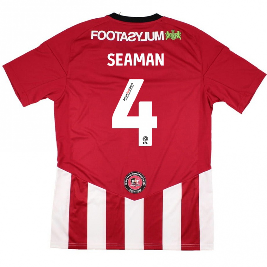 Niño Fútbol Camiseta Jaydee Seaman #4 Rojo Blanco 1ª Equipación 2024/25 México