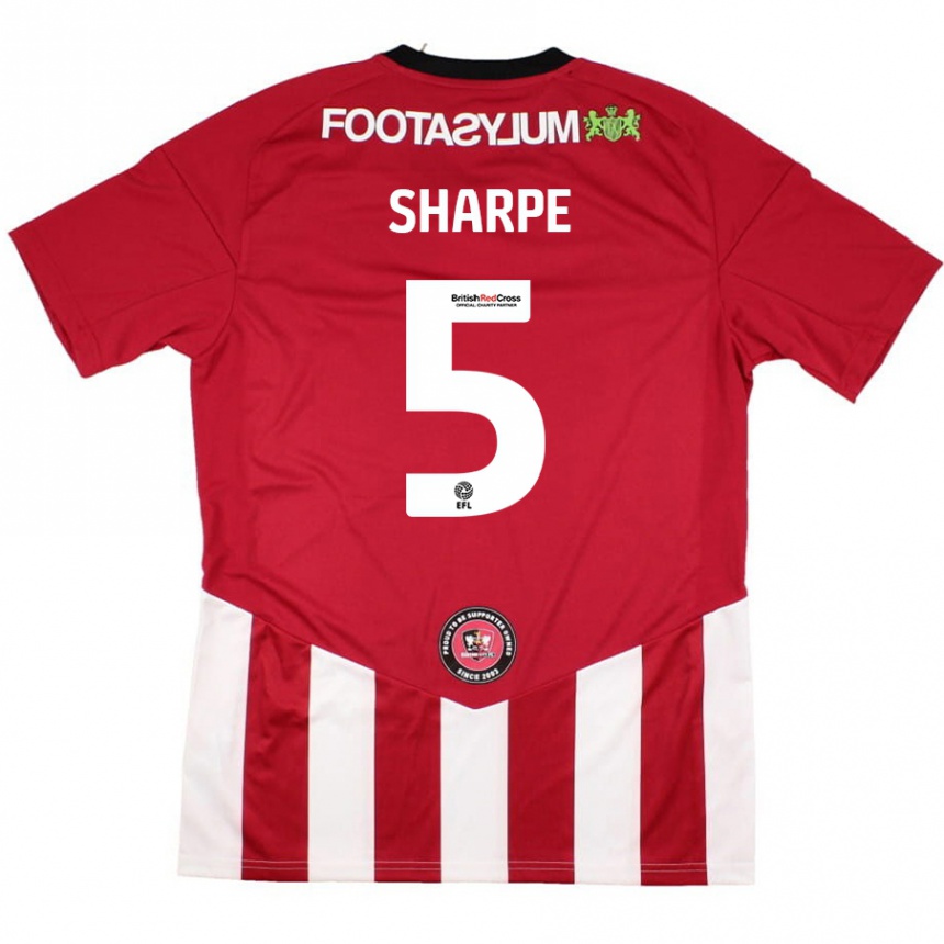 Niño Fútbol Camiseta Manfy Sharpe #5 Rojo Blanco 1ª Equipación 2024/25 México