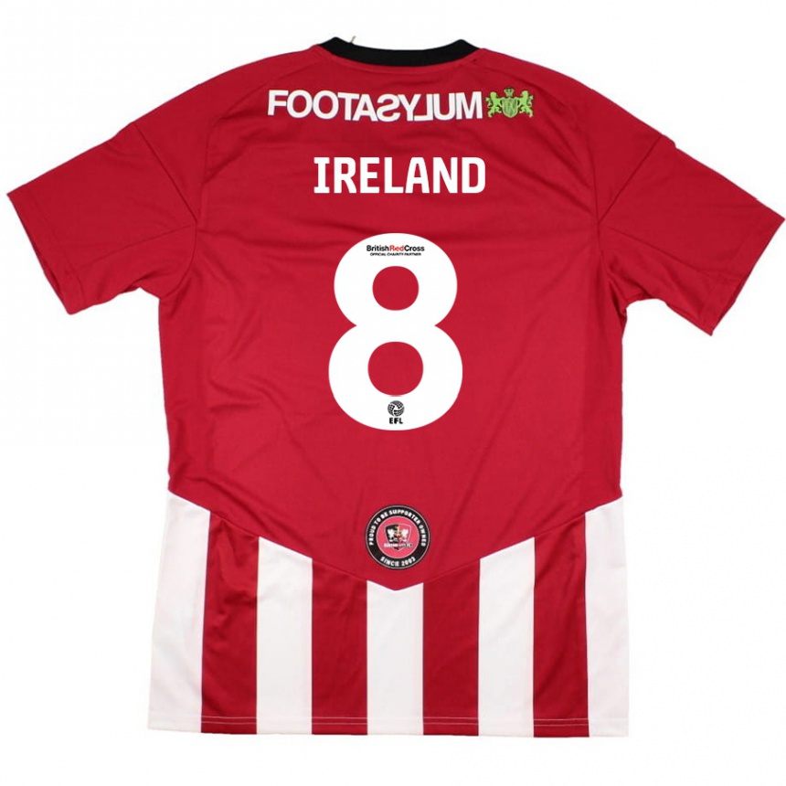 Niño Fútbol Camiseta Beth Ireland #8 Rojo Blanco 1ª Equipación 2024/25 México