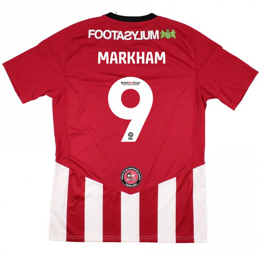 Niño Fútbol Camiseta Jenna Markham #9 Rojo Blanco 1ª Equipación 2024/25 México