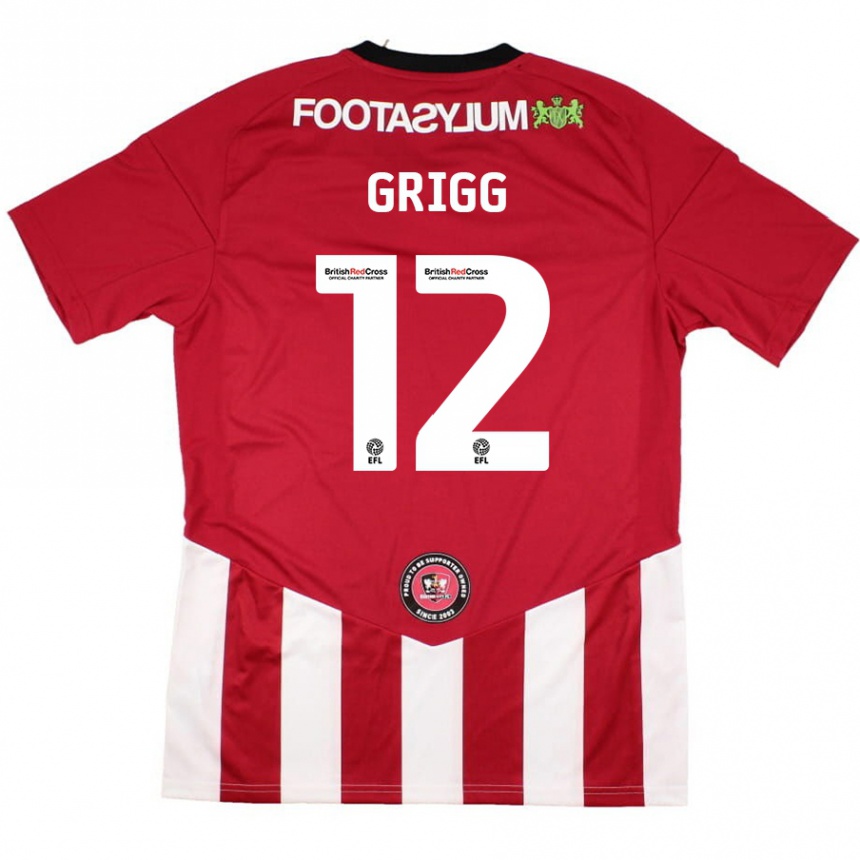 Niño Fútbol Camiseta Katie Grigg #12 Rojo Blanco 1ª Equipación 2024/25 México