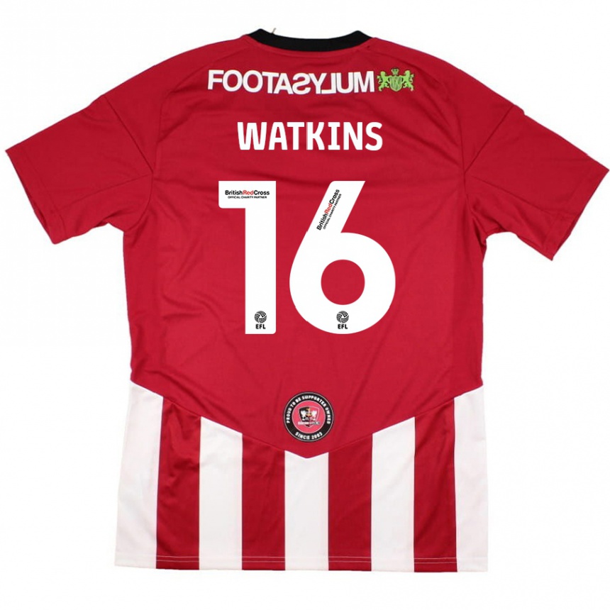 Niño Fútbol Camiseta Zoe Watkins #16 Rojo Blanco 1ª Equipación 2024/25 México