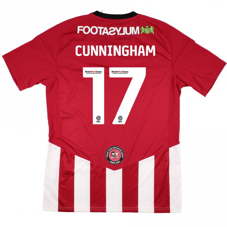 Niño Fútbol Camiseta Zoe Cunningham #17 Rojo Blanco 1ª Equipación 2024/25 México