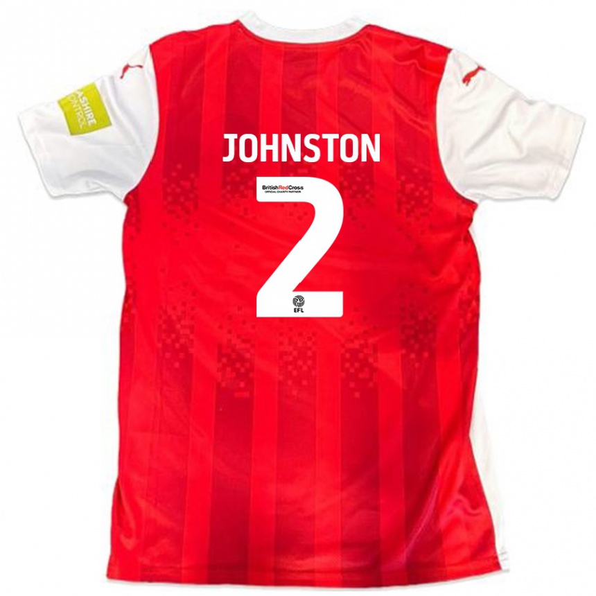 Niño Fútbol Camiseta Carl Johnston #2 Rojo Blanco 1ª Equipación 2024/25 México