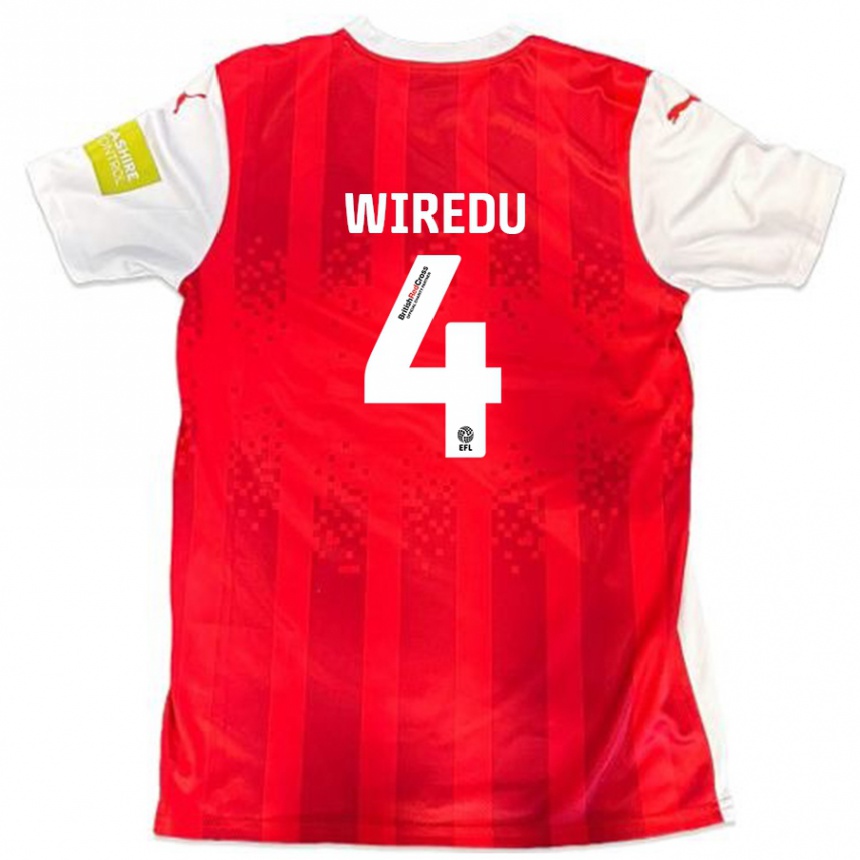 Niño Fútbol Camiseta Brendan Wiredu #4 Rojo Blanco 1ª Equipación 2024/25 México