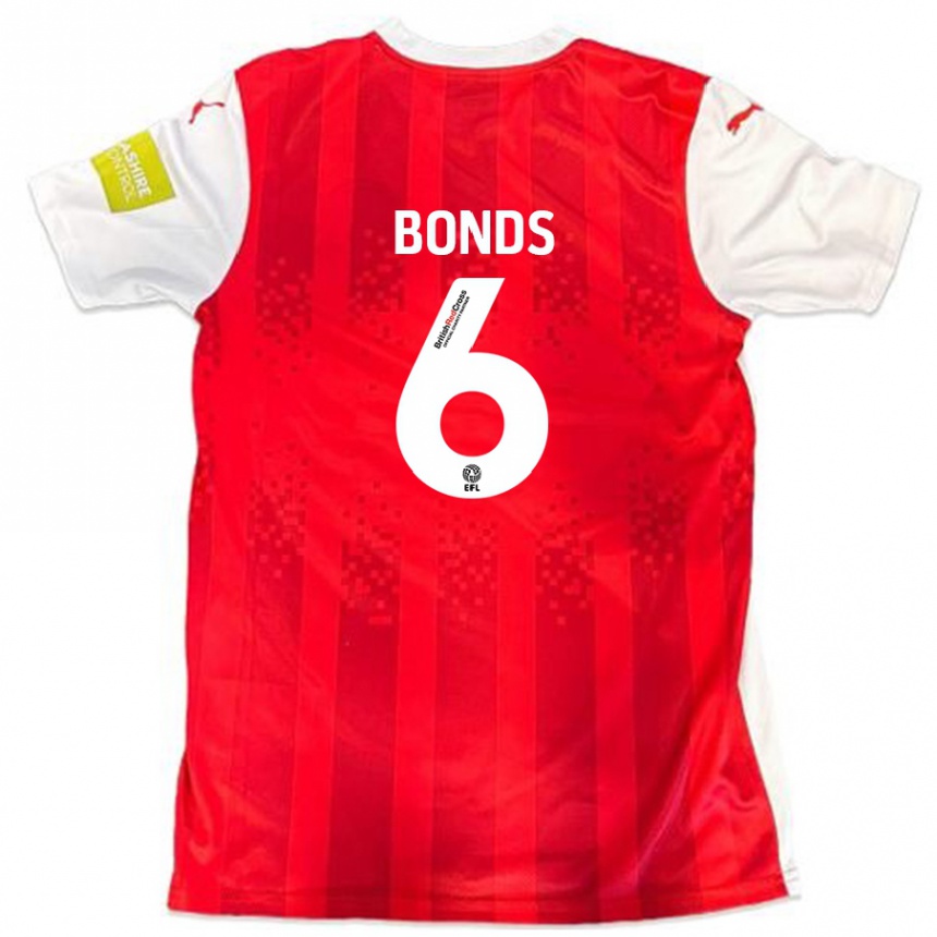 Niño Fútbol Camiseta Elliot Bonds #6 Rojo Blanco 1ª Equipación 2024/25 México