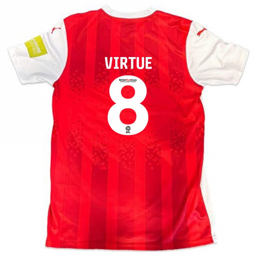 Niño Fútbol Camiseta Matty Virtue #8 Rojo Blanco 1ª Equipación 2024/25 México