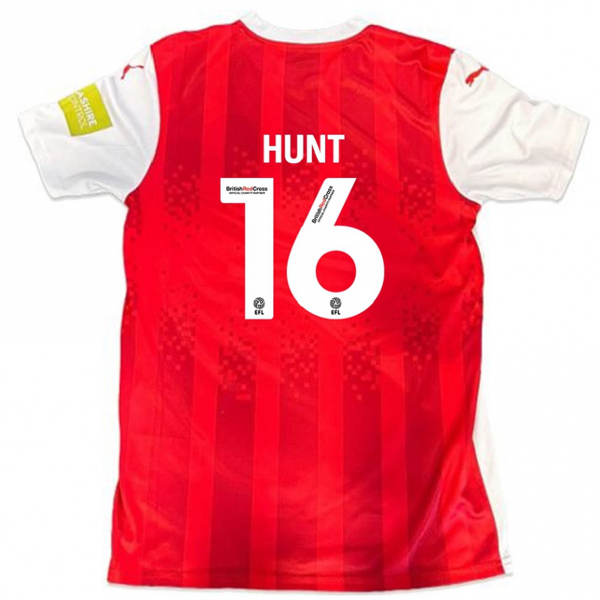 Niño Fútbol Camiseta Mackenzie Hunt #16 Rojo Blanco 1ª Equipación 2024/25 México