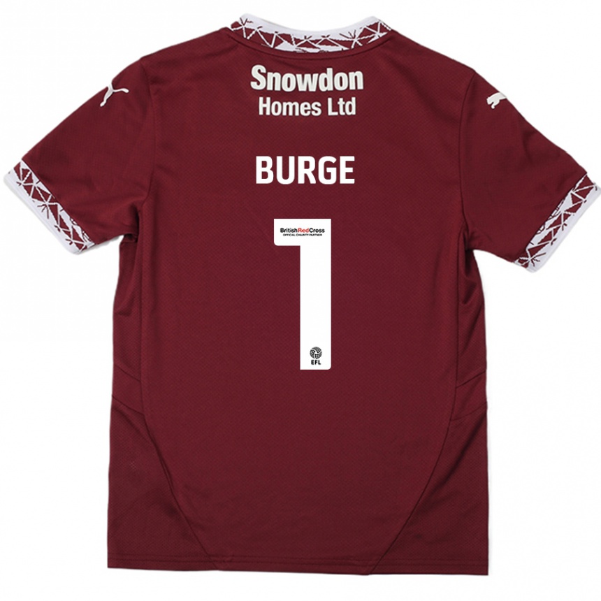 Niño Fútbol Camiseta Lee Burge #1 Borgoña 1ª Equipación 2024/25 México