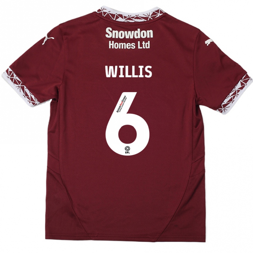 Niño Fútbol Camiseta Jordan Willis #6 Borgoña 1ª Equipación 2024/25 México