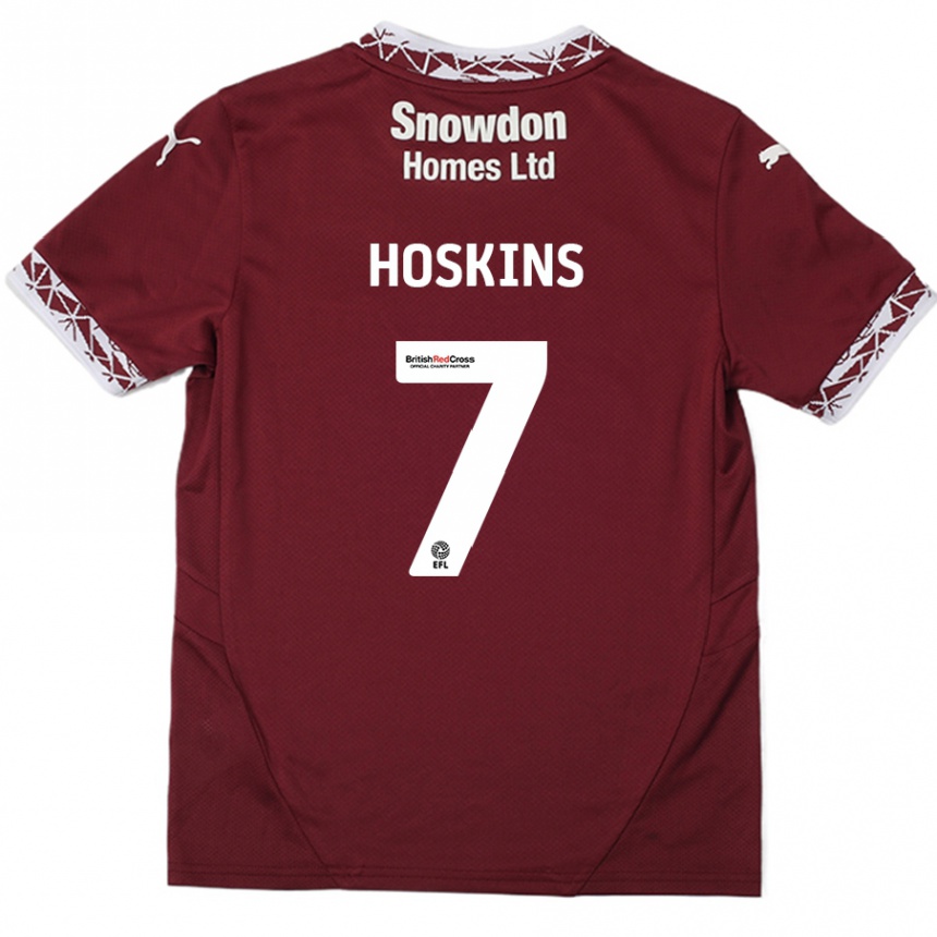 Niño Fútbol Camiseta Sam Hoskins #7 Borgoña 1ª Equipación 2024/25 México