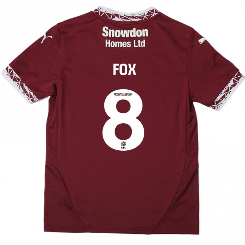 Niño Fútbol Camiseta Ben Fox #8 Borgoña 1ª Equipación 2024/25 México