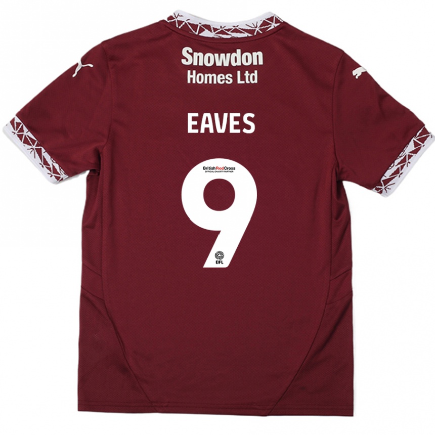 Niño Fútbol Camiseta Tom Eaves #9 Borgoña 1ª Equipación 2024/25 México