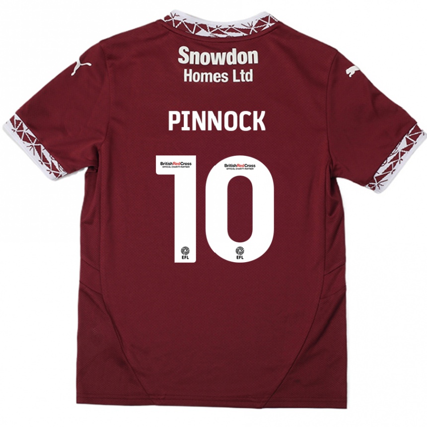 Niño Fútbol Camiseta Mitch Pinnock #10 Borgoña 1ª Equipación 2024/25 México