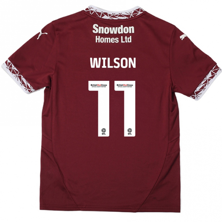 Niño Fútbol Camiseta James Wilson #11 Borgoña 1ª Equipación 2024/25 México