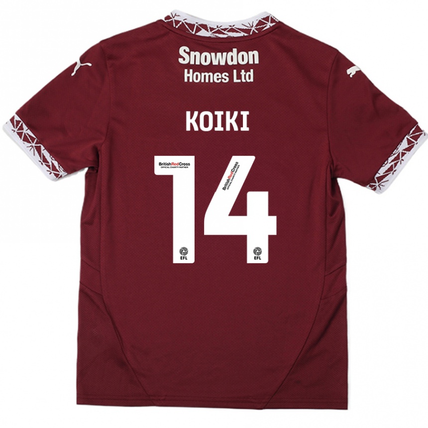 Niño Fútbol Camiseta Ali Koiki #14 Borgoña 1ª Equipación 2024/25 México