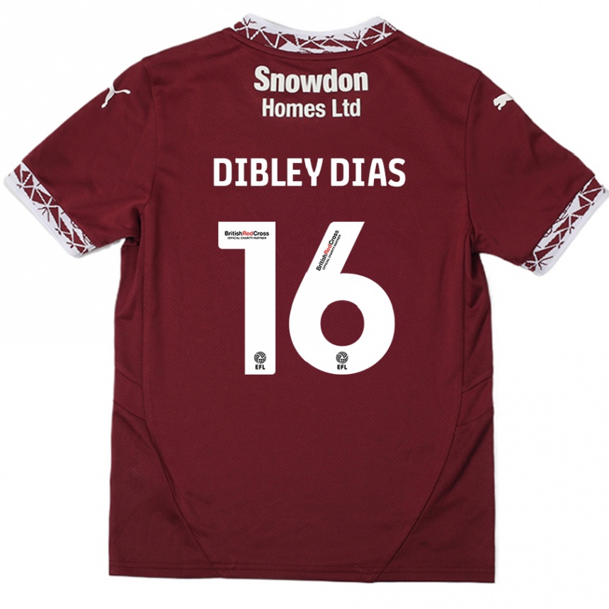 Niño Fútbol Camiseta Matt Dibley-Dias #16 Borgoña 1ª Equipación 2024/25 México