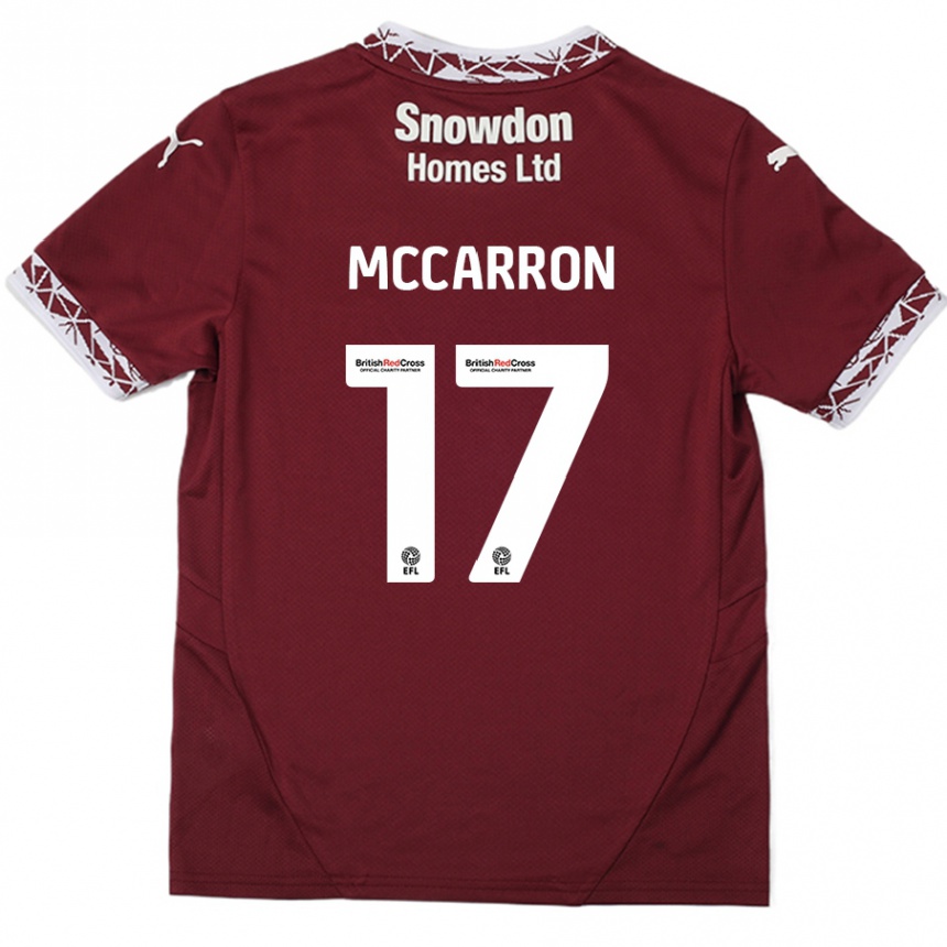 Niño Fútbol Camiseta Liam Mccarron #17 Borgoña 1ª Equipación 2024/25 México