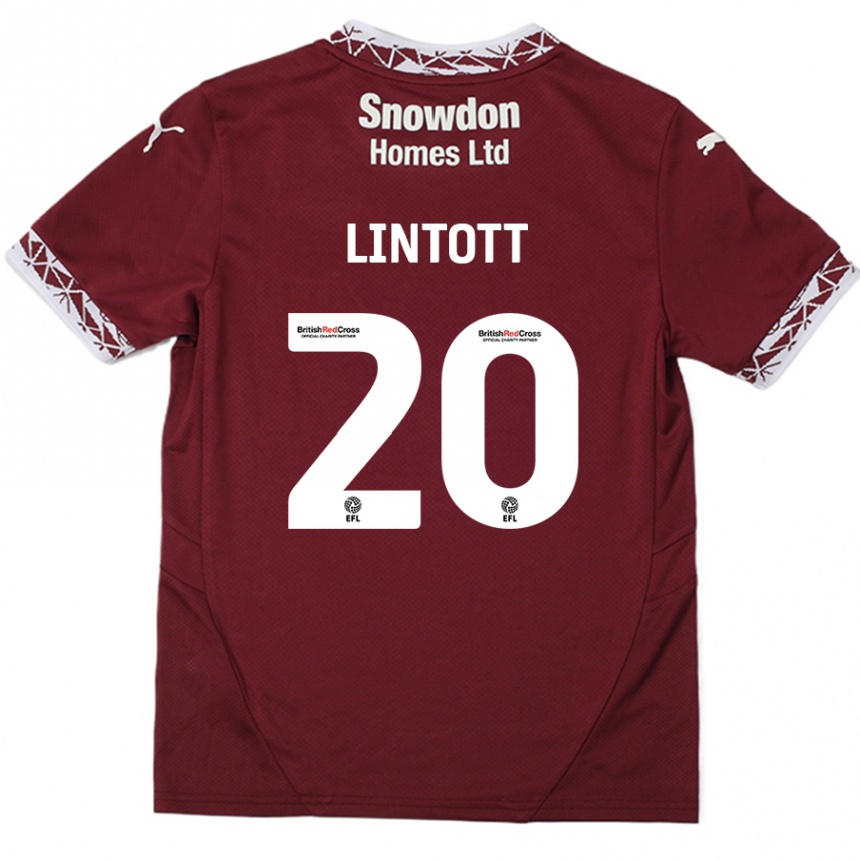 Niño Fútbol Camiseta Harvey Lintott #20 Borgoña 1ª Equipación 2024/25 México