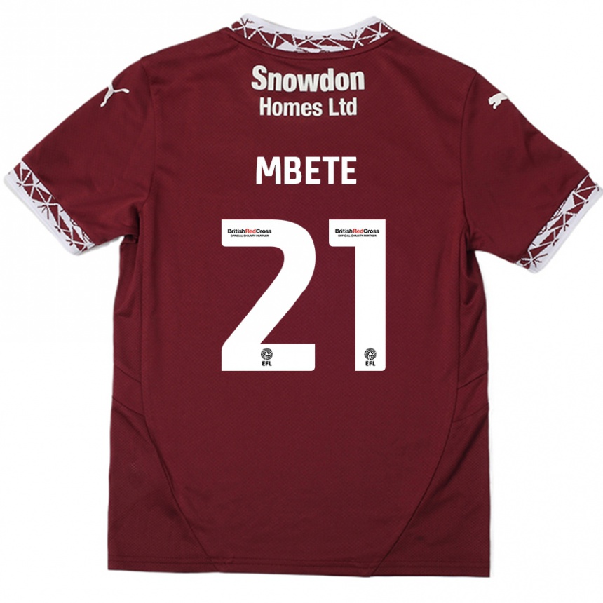 Niño Fútbol Camiseta Luke Mbete #21 Borgoña 1ª Equipación 2024/25 México