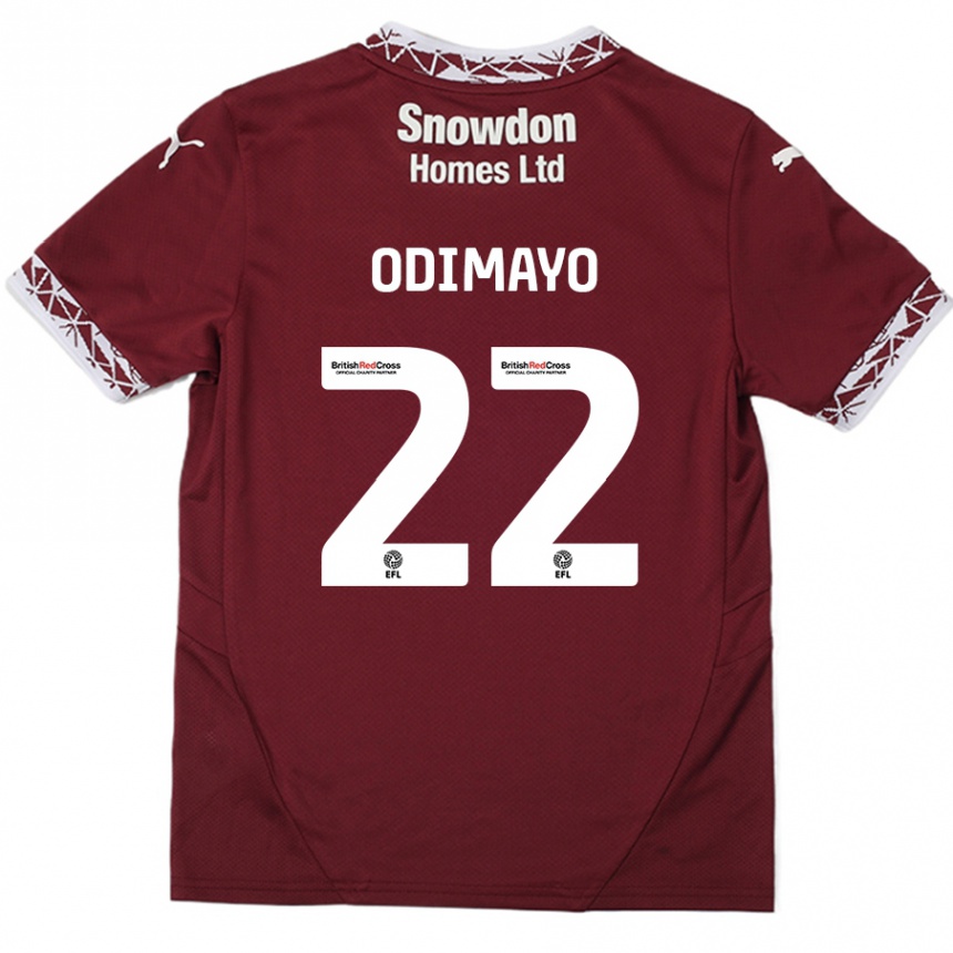 Niño Fútbol Camiseta Akin Odimayo #22 Borgoña 1ª Equipación 2024/25 México