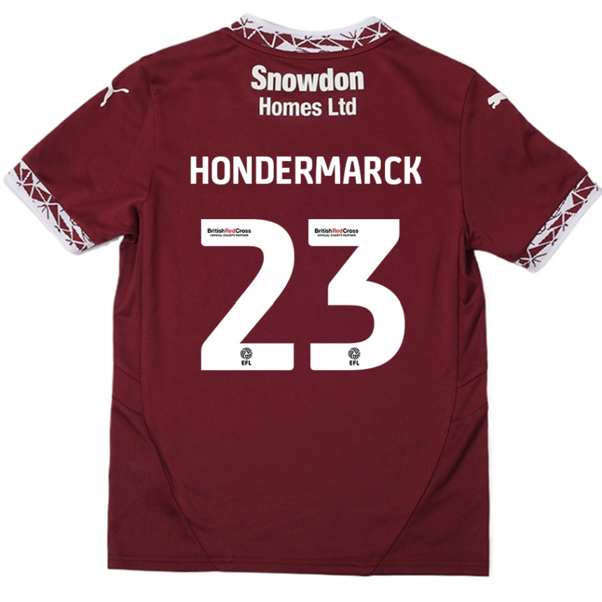 Niño Fútbol Camiseta William Hondermarck #23 Borgoña 1ª Equipación 2024/25 México