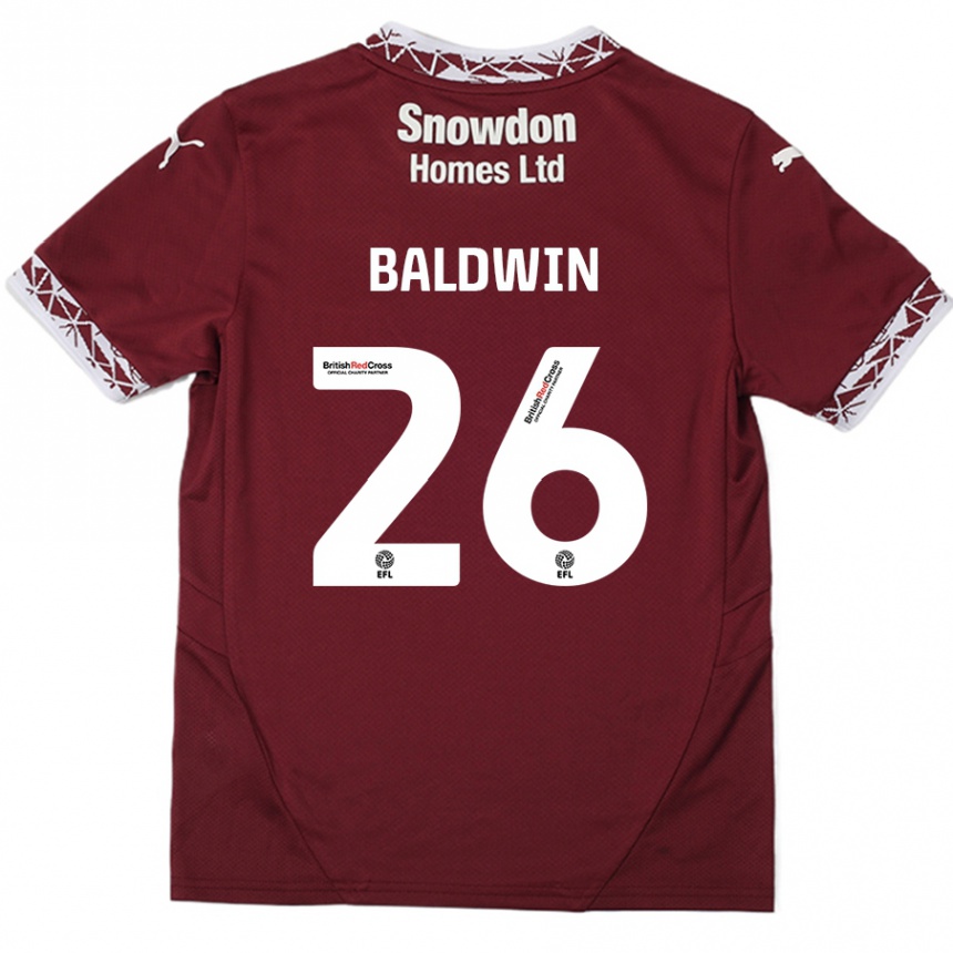 Niño Fútbol Camiseta Jack Baldwin #26 Borgoña 1ª Equipación 2024/25 México