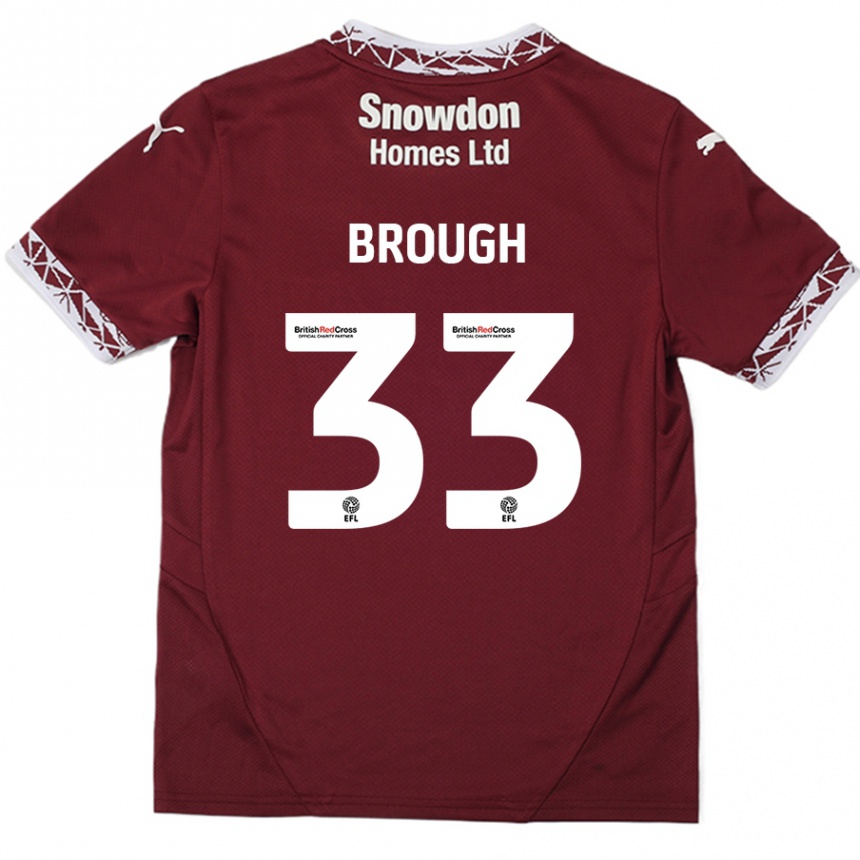 Niño Fútbol Camiseta Patrick Brough #33 Borgoña 1ª Equipación 2024/25 México