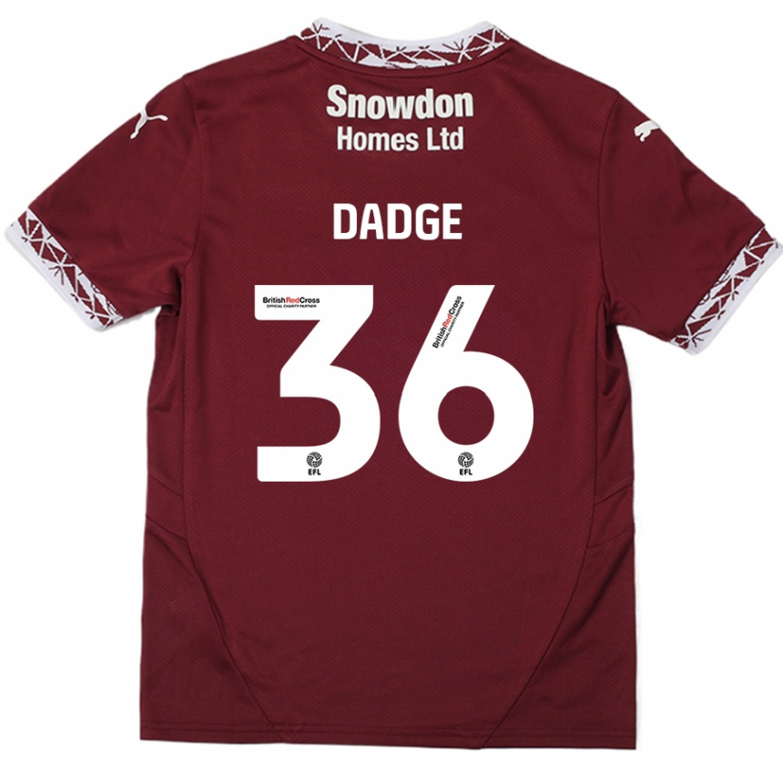 Niño Fútbol Camiseta James Dadge #36 Borgoña 1ª Equipación 2024/25 México