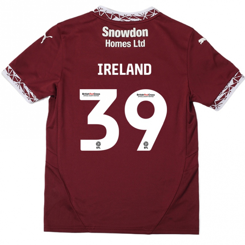 Niño Fútbol Camiseta Matthew Ireland #39 Borgoña 1ª Equipación 2024/25 México