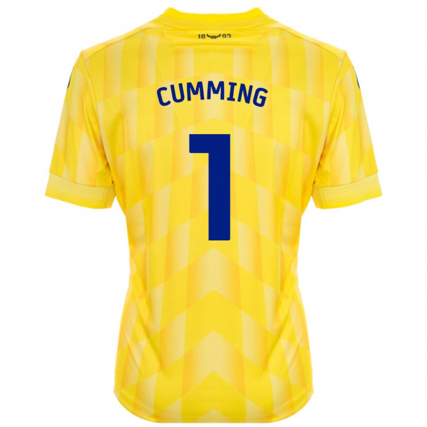 Niño Fútbol Camiseta Jamie Cumming #1 Amarillo 1ª Equipación 2024/25 México