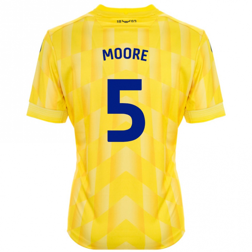 Niño Fútbol Camiseta Elliott Moore #5 Amarillo 1ª Equipación 2024/25 México