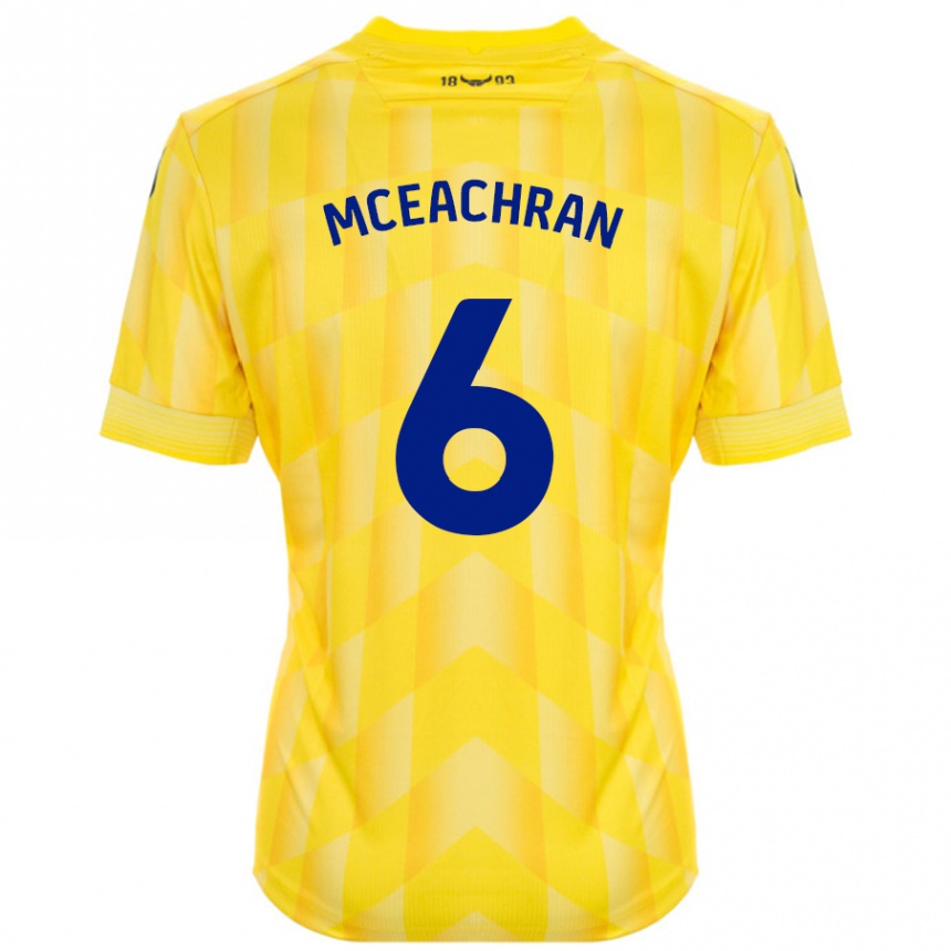 Niño Fútbol Camiseta Josh Mceachran #6 Amarillo 1ª Equipación 2024/25 México