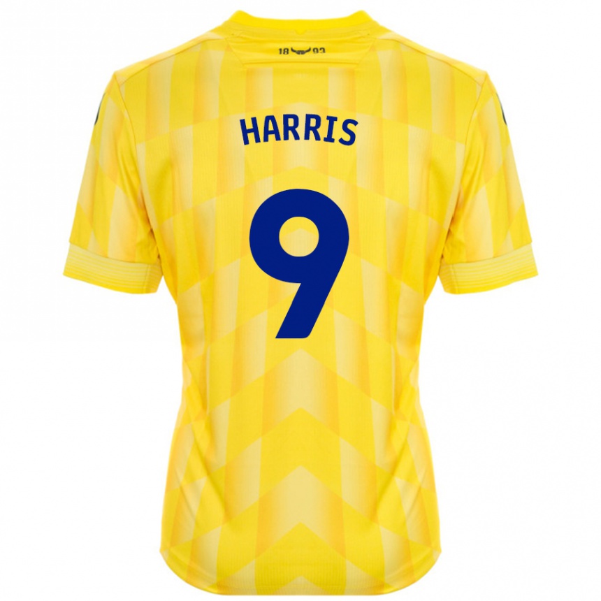 Niño Fútbol Camiseta Mark Harris #9 Amarillo 1ª Equipación 2024/25 México