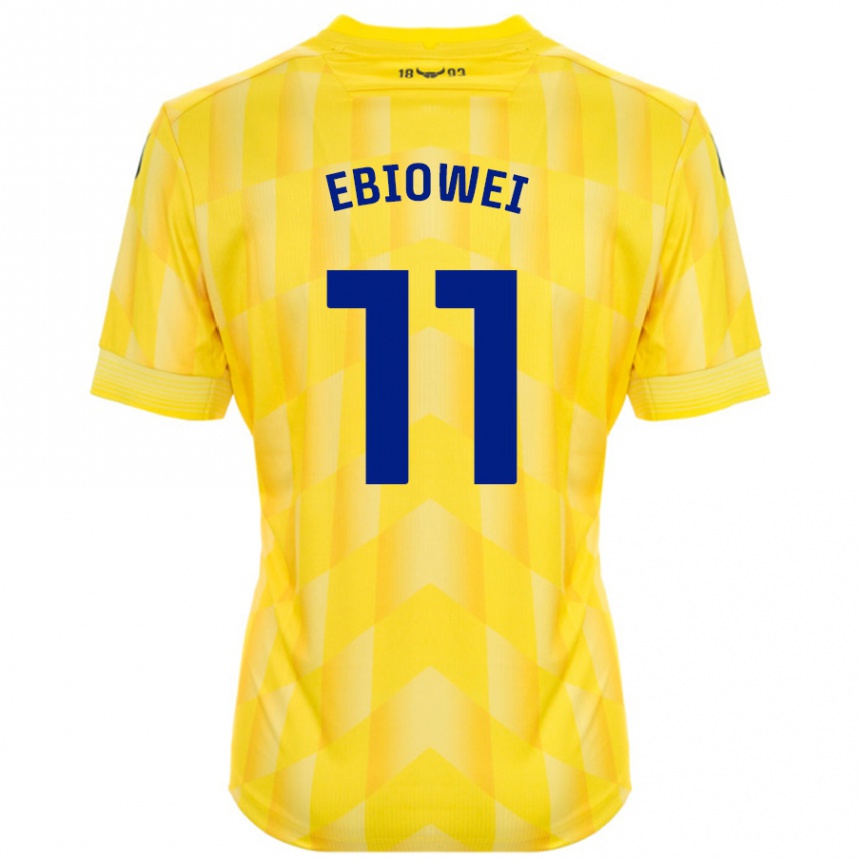 Niño Fútbol Camiseta Malcolm Ebiowei #11 Amarillo 1ª Equipación 2024/25 México